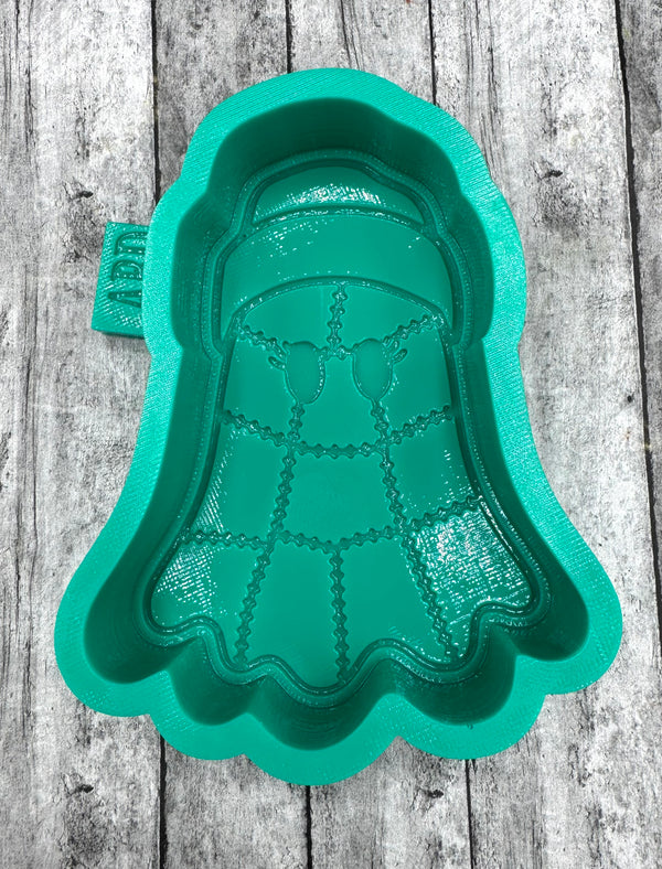Quilted Ghost with Hat Freshie Silicone Mold