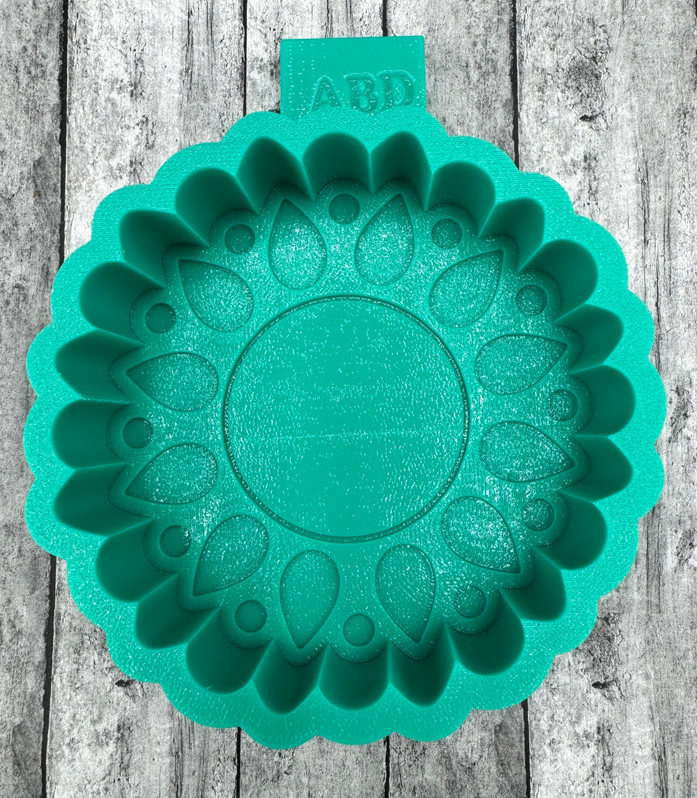 Blank Concho Sunflower 2” center cardstock Frame Freshie Silicone Mold