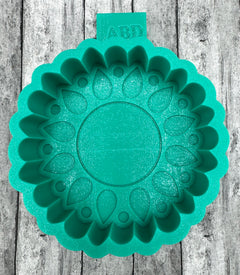 Blank Concho Sunflower 2” center cardstock Frame Freshie Silicone Mold