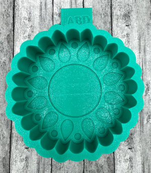Blank Concho Sunflower 2” center cardstock Frame Freshie Silicone Mold