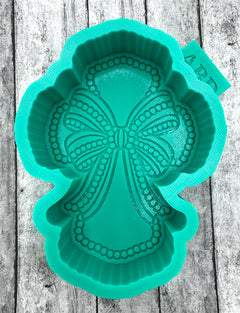 Jewel Cross with Bow Freshie Silicone Mold