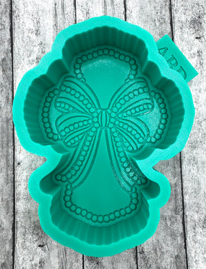 Jewel Cross with Bow Freshie Silicone Mold