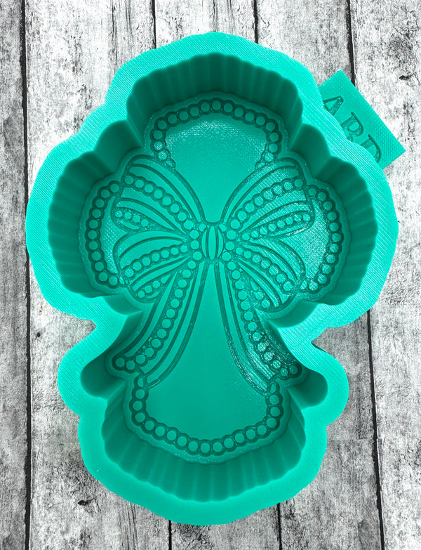 Jewel Cross with Bow Freshie Silicone Mold