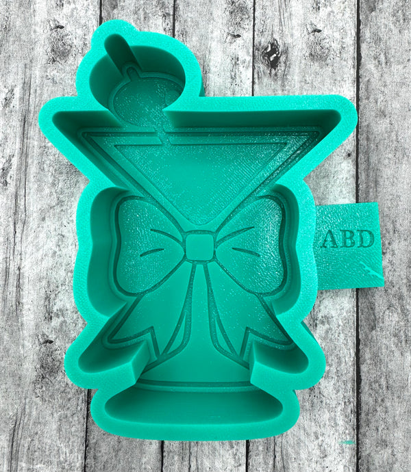 Martini Glass with Bow Freshie Silicone Mold