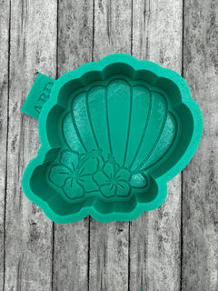 Seashell with Flowers Freshie Silicone Mold