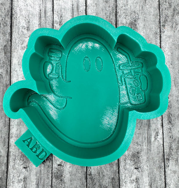 Ghost with Pill Bottle Latte Cup Silicone Mold