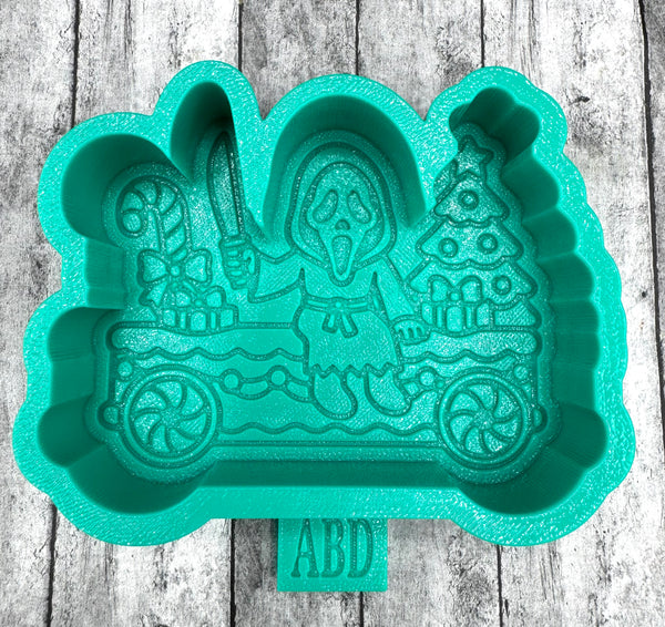 Scary Dude on Christmas Float Freshie Silicone Mold