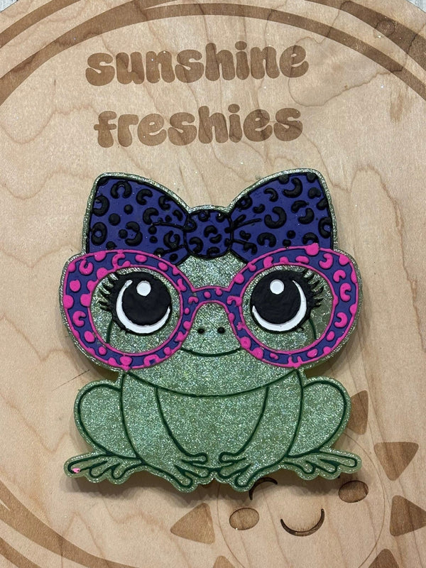 Frog with Leopard Bow & Glasses Silicone Mold