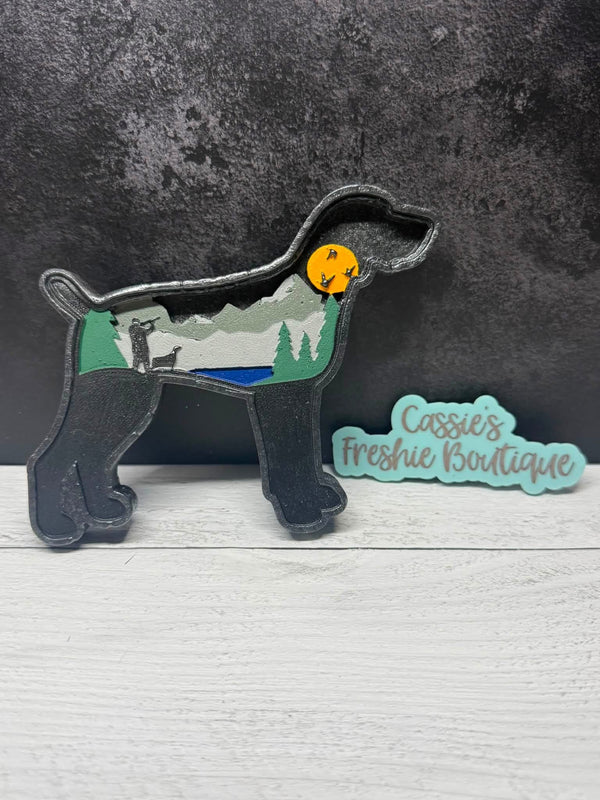 Dog Sportsman Scene Freshie Silicone Mold