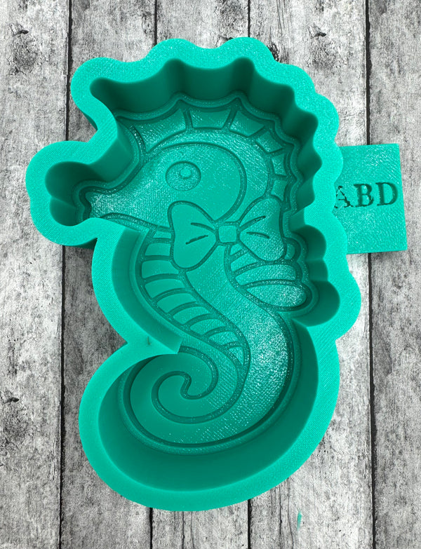 Seahorse with Bow Silicone Mold