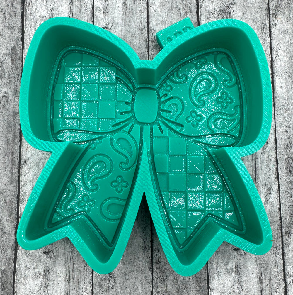 Paisley Checkered Bow Freshie Silicone Mold