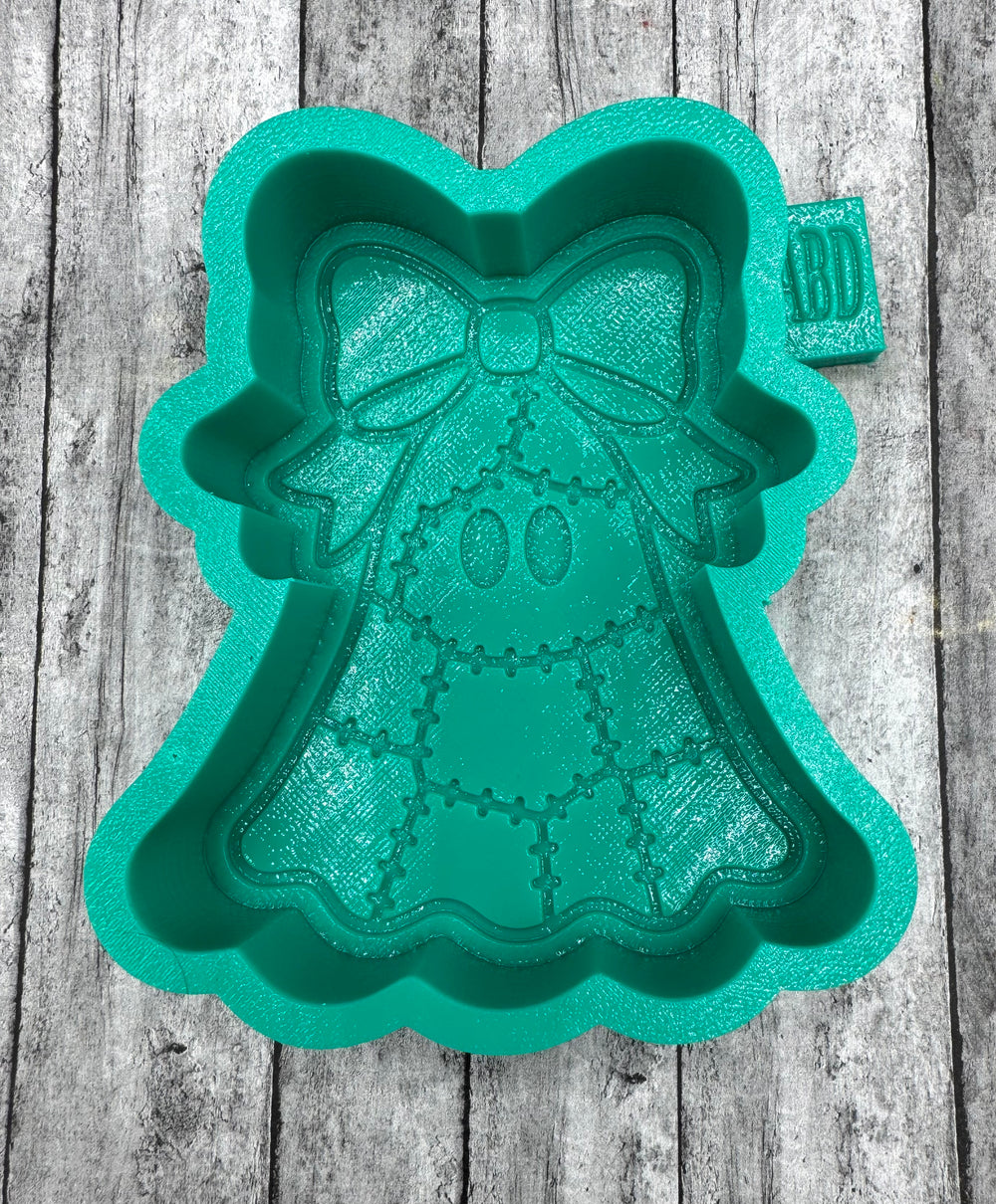 Quilted Ghost with Bow Freshie Silicone Mold