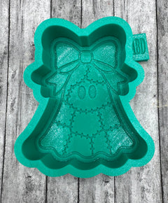Quilted Ghost with Bow Freshie Silicone Mold