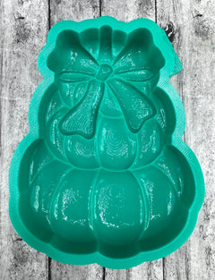 3D Stacked Pumpkins with Bow Silicone Mold