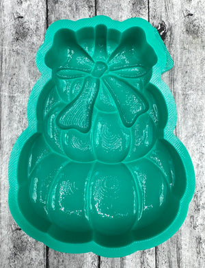 3D Stacked Pumpkins with Bow Silicone Mold