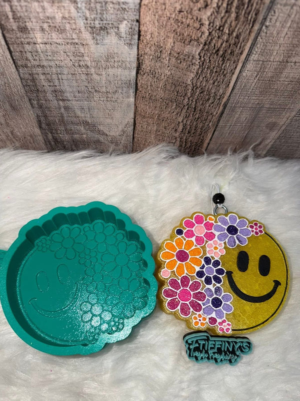 Flowers Smiley Face Freshie Silicone Mold