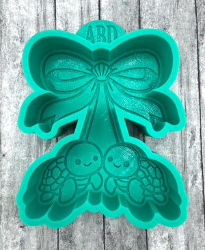 Cherry Sea Turtles with Bow Freshie Silicone Mold