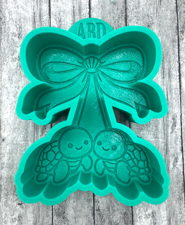 Cherry Sea Turtles with Bow Freshie Silicone Mold