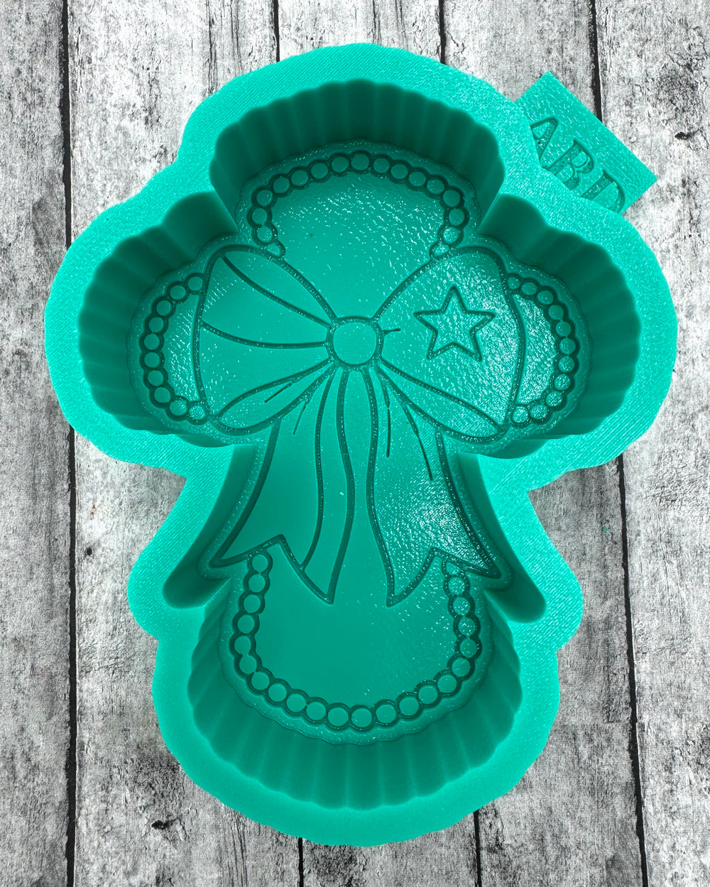 Lone Star Cross with Bow Freshie Silicone Mold
