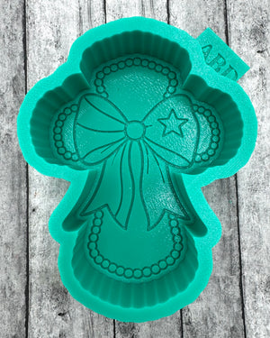 Lone Star Cross with Bow Freshie Silicone Mold