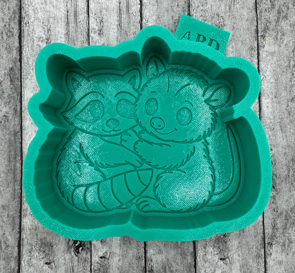 Trash Can Buddies Opossum Raccoon Freshie Silicone Mold