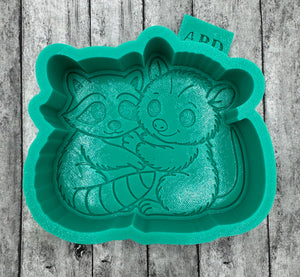 Trash Can Buddies Opossum Raccoon Freshie Silicone Mold