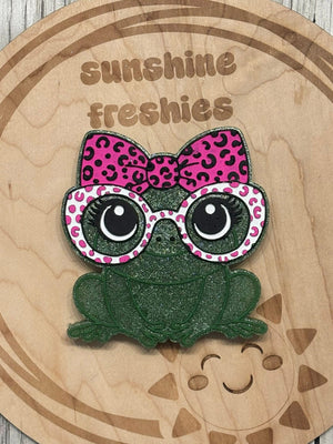 Frog with Leopard Bow & Glasses Silicone Mold