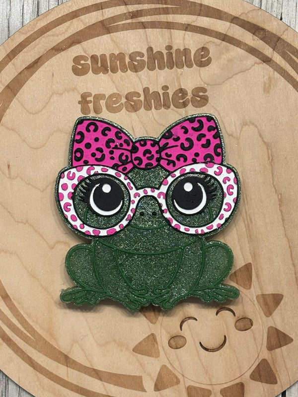 Frog with Leopard Bow & Glasses Silicone Mold