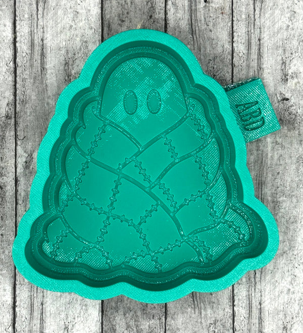 Ghost Wrapped in Quilted Blanket Freshie Silicone Mold