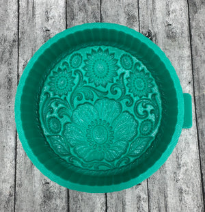 3D Tooled Leather Round Silicone Mold