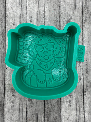 Patriotic Golden Doodle Dog on a Float Freshie Silicone Mold