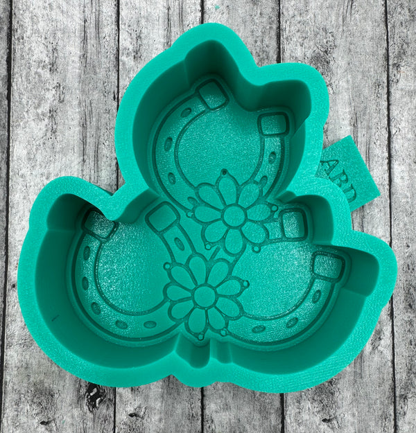 Horse Shoes with Flowers Freshie Silicone Mold