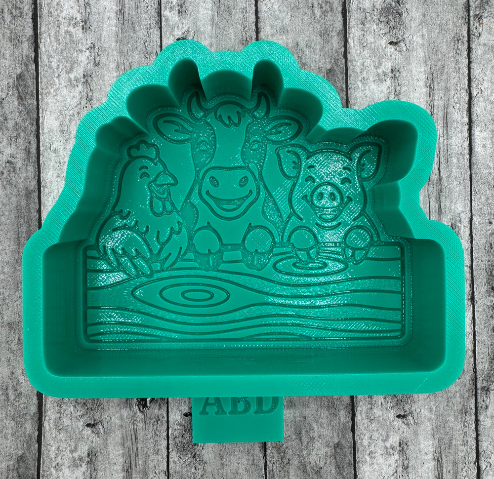 Farm Animals on Fence Freshie Silicone Mold