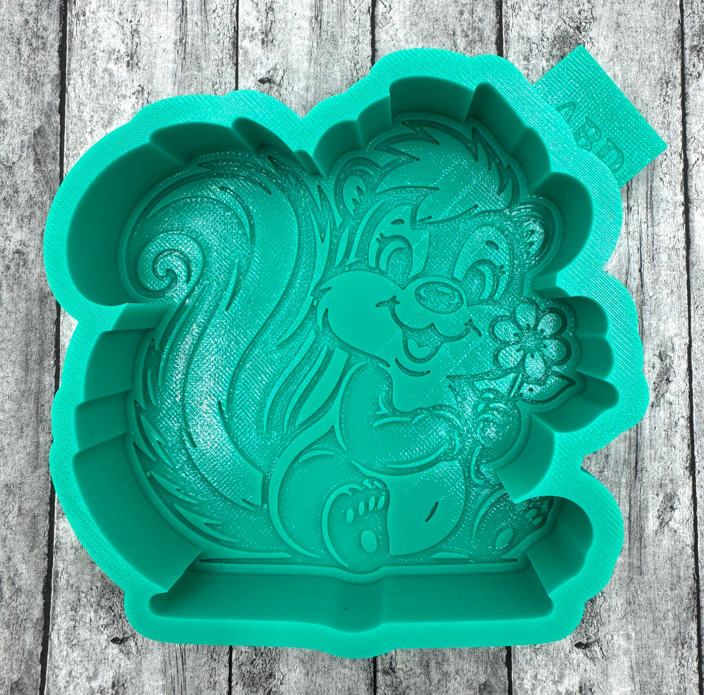 Skunk with Flower Silicone Mold