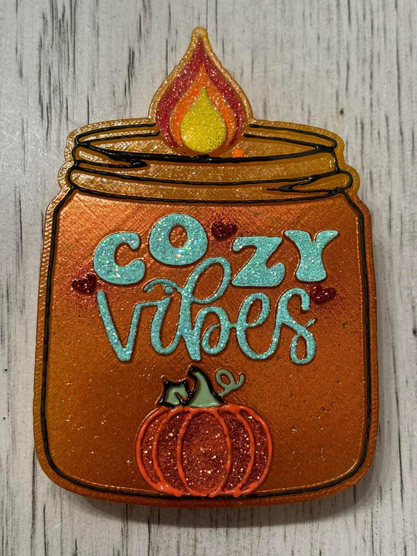 Cozy Vibes Candle with Pumpkin Freshie Silicone Mold