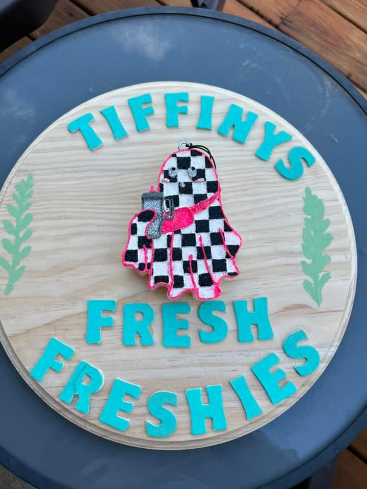 Checkered Boujee Ghost Freshie Silicone Mold