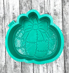 Quilted Pumpkin with Bow Freshie Silicone Mold