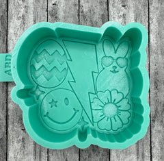 Easter Egg, Lightning Bolt, Bunny Smiley Face Freshie Silicone Mold