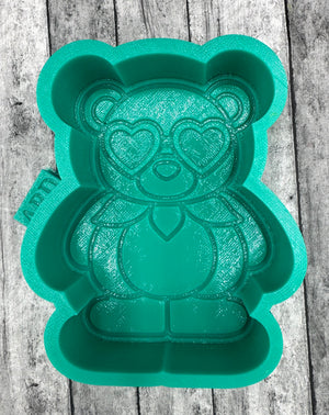 Bear in Pumpkin with Glasses Freshie Silicone Mold