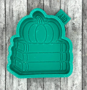 Pumpkin on Stacked Books Silicone Mold