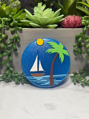 Round Tropical Sunset Freshie Mold