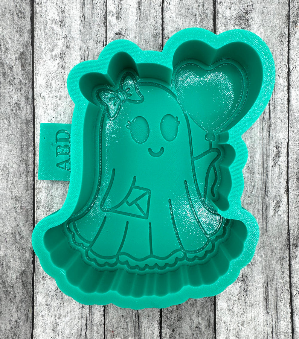 Ghost Valentine with Balloon Freshie Silicone Mold