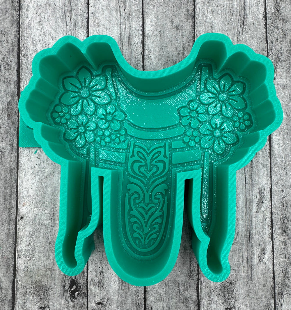 Western Tool Floral Saddle Freshie Silicone Mold