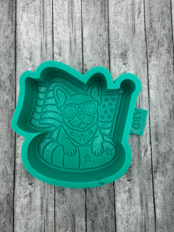 Patriotic Frenchie Dog on a Float Freshie Silicone Mold