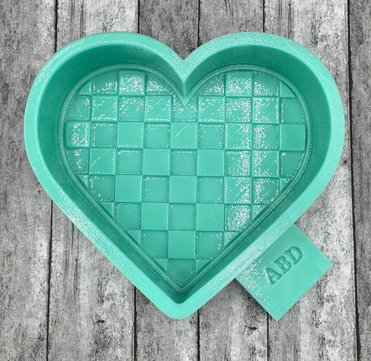 Valentine Checkered Heart Freshie Silicone Mold