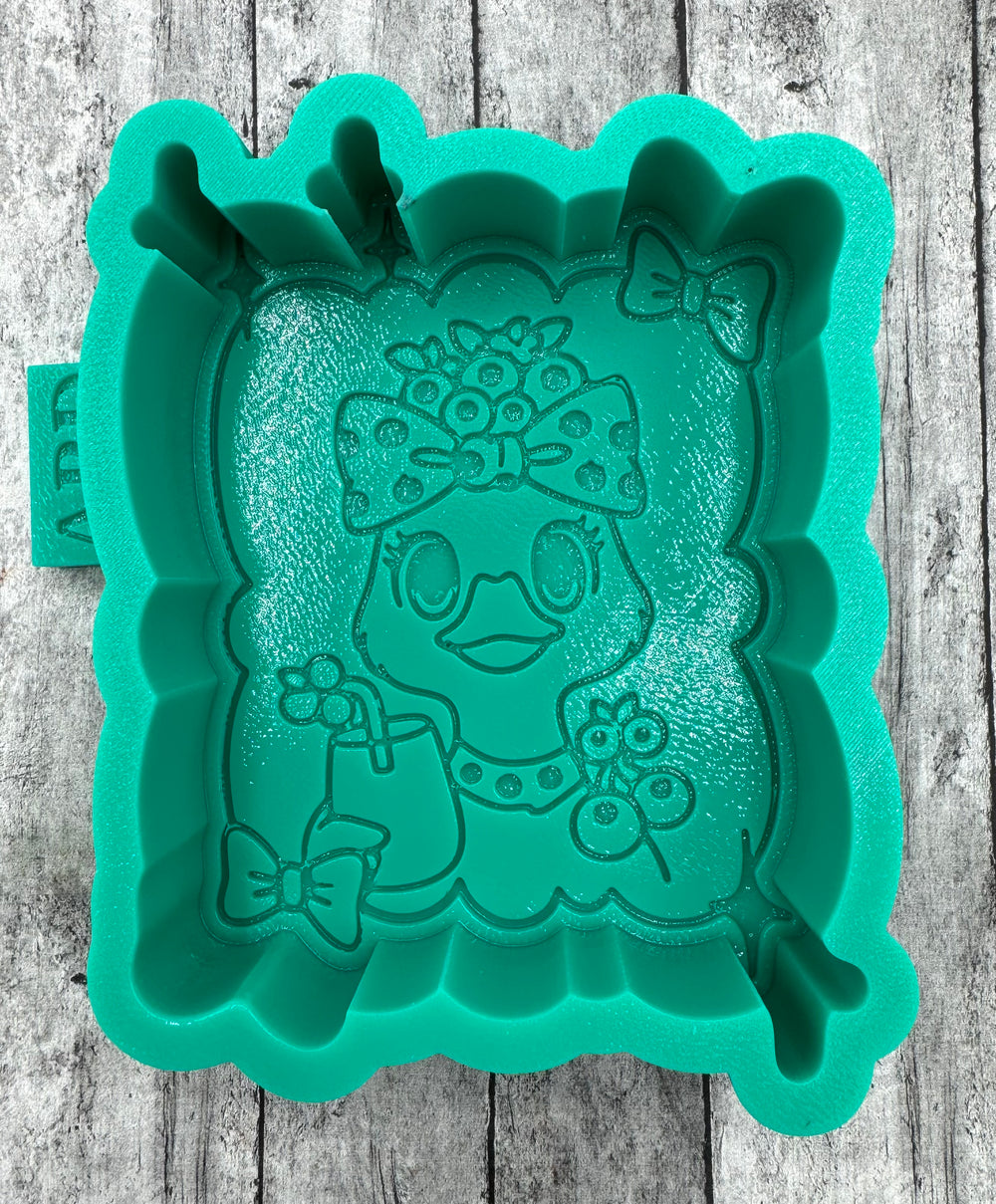 Blueberry Goose with Frame and Bow Freshie Silicone Mold