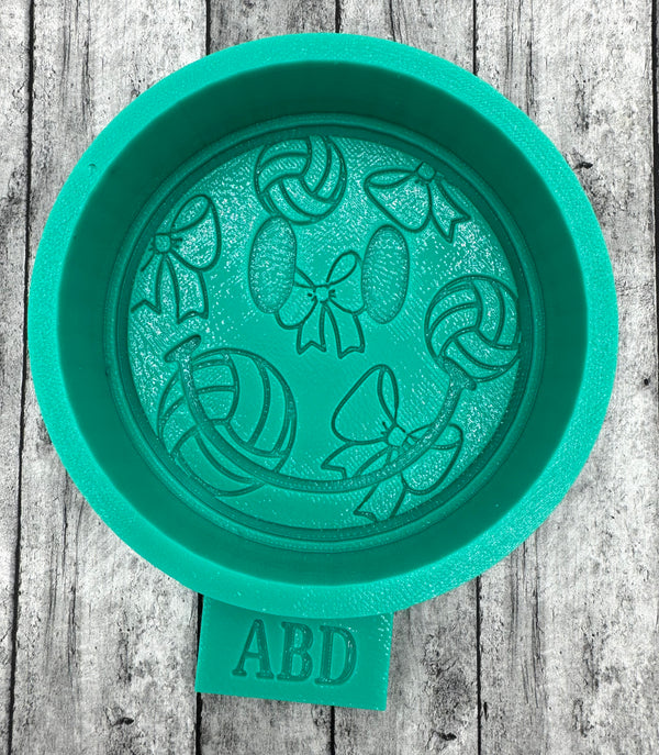 Volleyball & Bows Smiley Face Freshie Silicone Mold