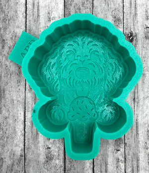 Golden Doodle Dog with an Ice cream Cone  Silicone Mold