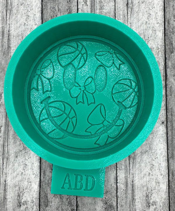 Basketball & Bows Smiley Face Freshie Silicone Mold