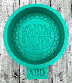 Mom’s Taxi Round with Checkered Frame Freshie Silicone Mold